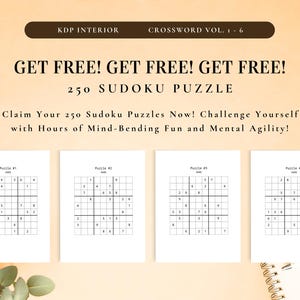 500+ Page Crossword Puzzle Book for Adults – KDP Interior Printable Bundle w/ Solutions | Activity Game, Instant Download, Ready to Print image 5