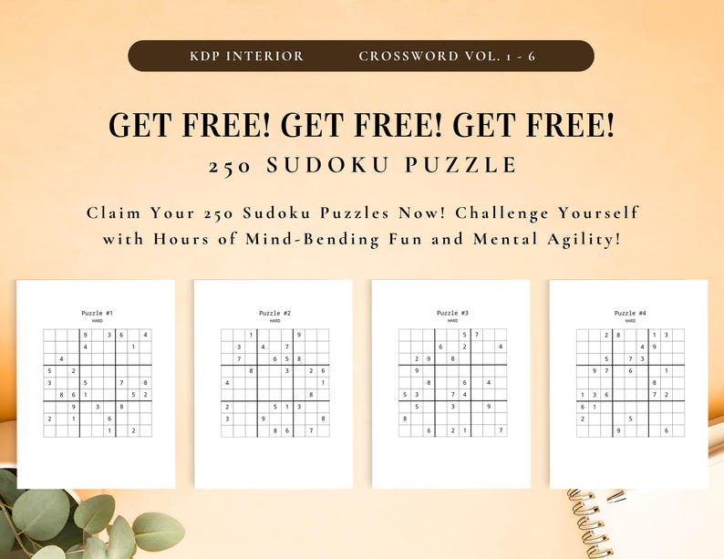 500+ Page Crossword Puzzle Book for Adults – KDP Interior Printable Bundle w/ Solutions | Activity Game, Instant Download, Ready to Print image 5