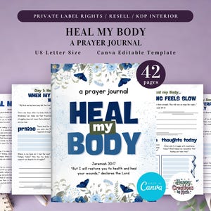 Heal my Body (Faith Journal) voor commercieel gebruik, afdrukbare en canva bewerkbare sjabloon, Daily Faith Journal, gezondheidsgebed