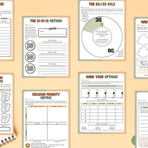 PLR / Resell Decision Fatigue Workbook, Printable and Editable Template, Overcome Decision Fatigue, Decision-Making Tool, Daily Decision image 6
