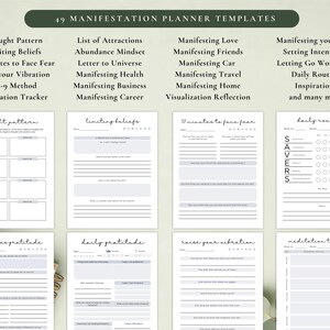 PLR Manifestation Planner for Commercial Use, Printable and Editable Template, Law of Attraction Journal, Vision Board