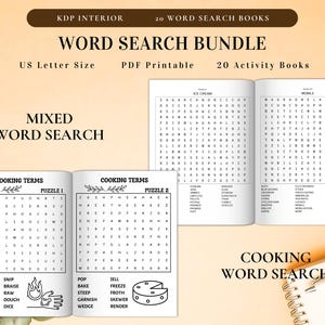 Word Search 2000+ Pages Bundle Printable Puzzle Game with Solution for Kids, Adult, Seasons, Christmas, Halloween, Thanksgiving Holidays PDF image 7