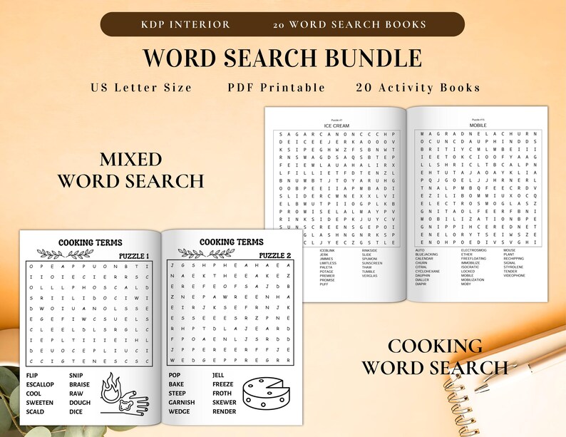 Word Search 2000+ Pages Bundle Printable Puzzle Game with Solution for Kids, Adult, Seasons, Christmas, Halloween, Thanksgiving Holidays PDF image 7