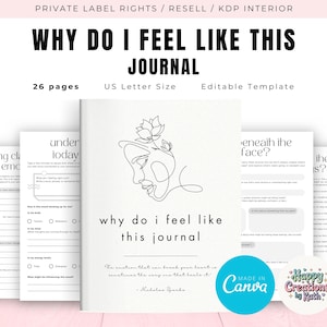 PLR / Resell Why Do I Feel Like This Journal for Commercial Use, Printable and Editable Template, Emotion Mapping Journal, Emotion Journal
