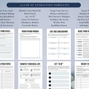PLR Law of Attraction Journal for Commercial Use, Printable and Editable Template, Manifestation Journal, Mindfulness Journal