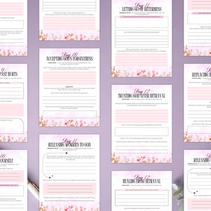 PLR Healing Hearts Journal per uso commerciale, modello stampabile e modificabile su Canva, diario del perdono, diario della guarigione, diario biblico immagine 7