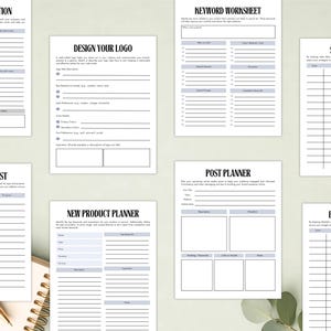 PLR Side Hustle Planner for Commercial Use, Printable and Editable Template, Business Planner, Small Business Planner, Marketing