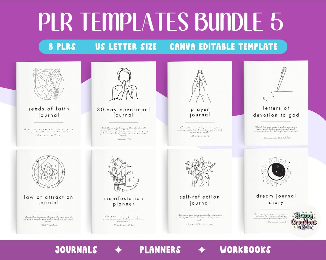 PLR Templates Bundle 5 | Journals, Planners & Workbooks Best Sellers ...