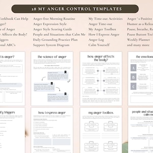 PLR Mein Arbeitsbuch zur Anagerkontrolle für kommerzielle Nutzung, druckbare und in Canva bearbeitbare Vorlage, Arbeitsbuch zum Anger-management, Wuttherapie Bild 3