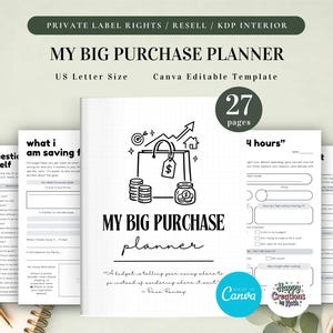 PLR My Big Purchase Planner for Commercial Use, Printable and Editable Template, Spending Tracker, Budget Before You Buy Planner