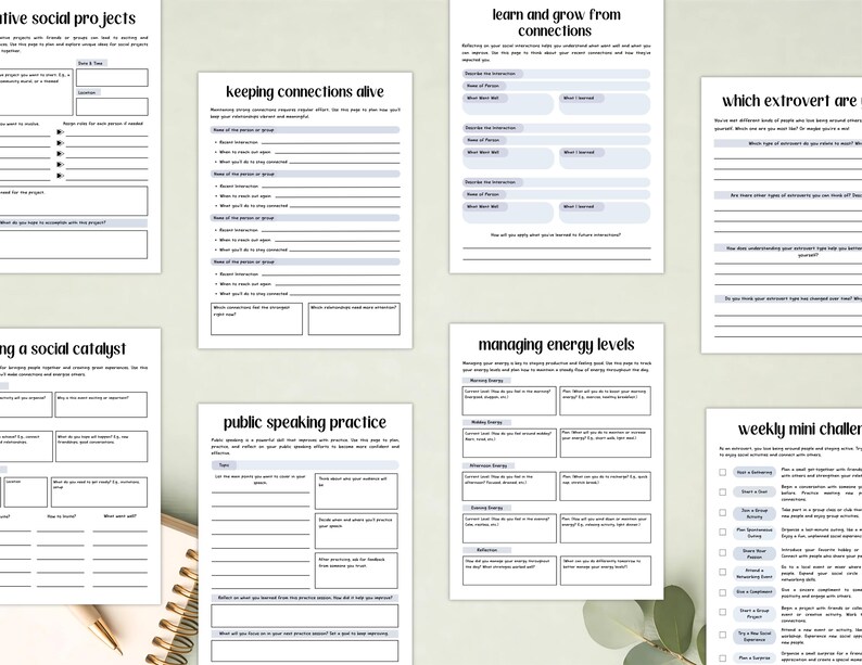 PLR Extrovert Life Planner for Commercial Use, Printable and Canva Editable Template, Social Skills Guide image 7