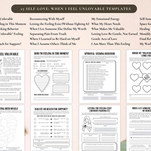 PLR Self-Love: When I Feel Unlovable Workbook, Printable and Editable Template, Commercial Use, Healing Journal