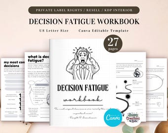 PLR Decision Fatigue Workbook for Commercial Use, Printable and Editable Template, Daily Decision Log, Decision-Making Planner