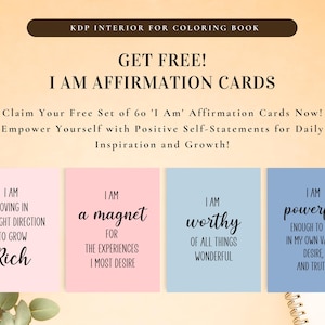 Affirmation Coloring Bundle | Printable for KDP Interior and Personal Use | I Am Affirmations Motivational, Inspiring, Anxiety Relief image 7