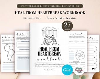 PLR - Workbook per guarire da una delusione amorosa, modello stampabile e modificabile, workbook per andare avanti, workbook per la guarigione