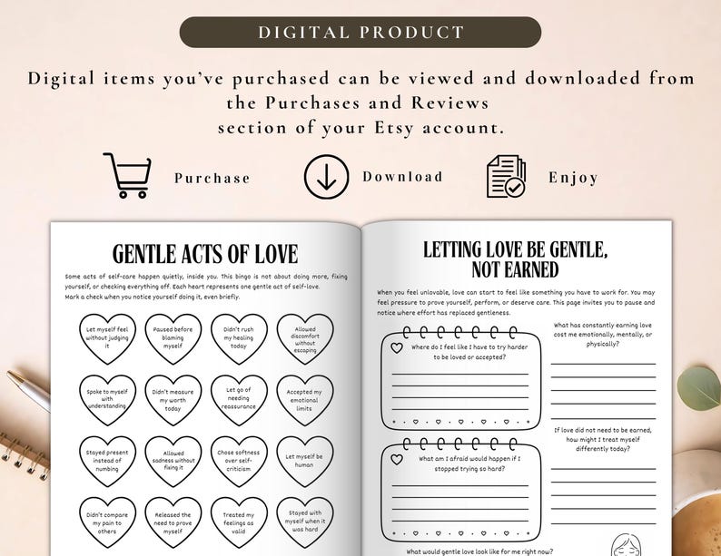 PLR Self-Love: When I Feel Unlovable Workbook, Printable and Editable Template, Commercial Use, Healing Journal