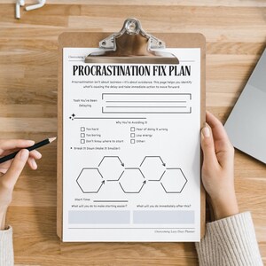 PLR Stop Procrastinating Planner for Commercial Use, Printable and Canva Editable Template | Productivity Planner, Overcoming Lazy Days image 8
