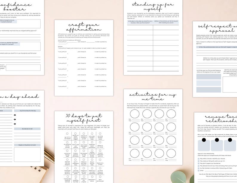 PLR Stop People-Pleasing Workbook for Commercial Use, Printable and Editable Template, Set Boundaries, Personal Growth Workbook image 7