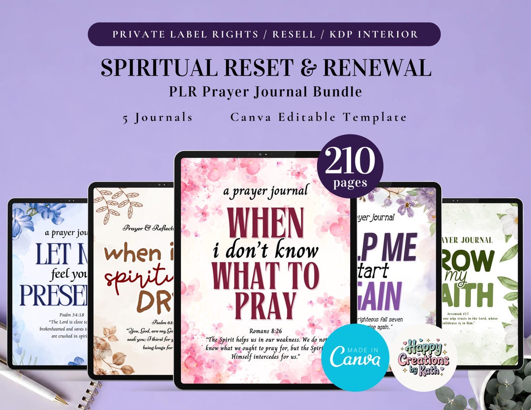 PLR Spiritual Reset and Renewal (prayer Journal Bundle) for Resell ...