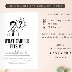 PLR What Career Fits Me Workbook for Commercial Use, Printable and Editable Template, Career Self-Assessment, Job that Fits Me image 2
