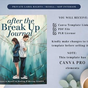 PLR After the Break Up Journal for Commercial Use, Printable and Editable Template, Healing Journal, Break Up Worksheet