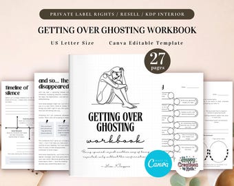 PLR (Libro di esercizi per superare il ghosting) per uso commerciale, modello stampabile e modificabile, diario per la guarigione delle relazioni