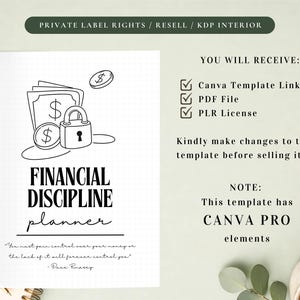 Planificador de Disciplina Financiera PLR para Uso Comercial, Plantilla Imprimible y Editable / Planificador de Hábitos Financieros imagen 2