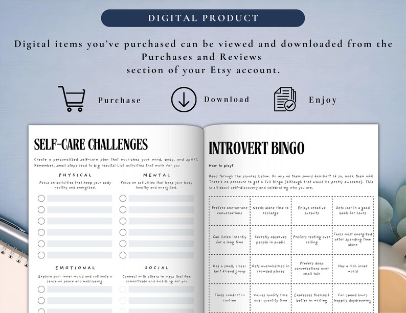 PLR Diario para introvertidos para uso comercial, plantilla imprimible y editable en Canva, diario de atención plena imagen 4
