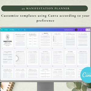 PLR Manifestation Planner for Commercial Use, Printable and Editable Template, Law of Attraction Journal, Vision Board