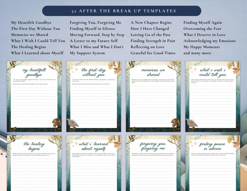 PLR After the Break Up Journal for Commercial Use, Printable and Editable Template, Healing Journal, Break Up Worksheet