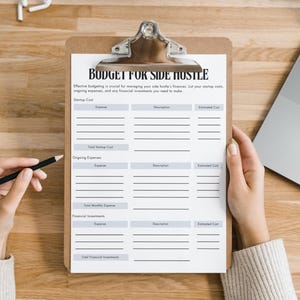 PLR Side Hustle Planner för kommersiellt bruk, utskrivbar och redigerbar mall, affärsplanerare, småföretagsplanerare, marknadsföring bild 8