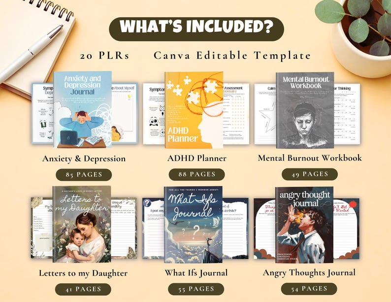 PLR Premium Bundle Templates | Journals, Planners, Workbooks (canva ...