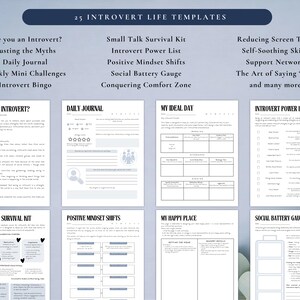 PLR Diario para introvertidos para uso comercial, plantilla imprimible y editable en Canva, diario de atención plena imagen 3