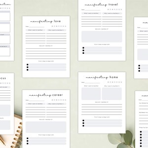 PLR Manifestation Planner for Commercial Use, Printable and Editable Template, Law of Attraction Journal, Vision Board