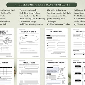 PLR Stop Procrastinating Planner for Commercial Use, Printable and Canva Editable Template | Productivity Planner, Overcoming Lazy Days image 3