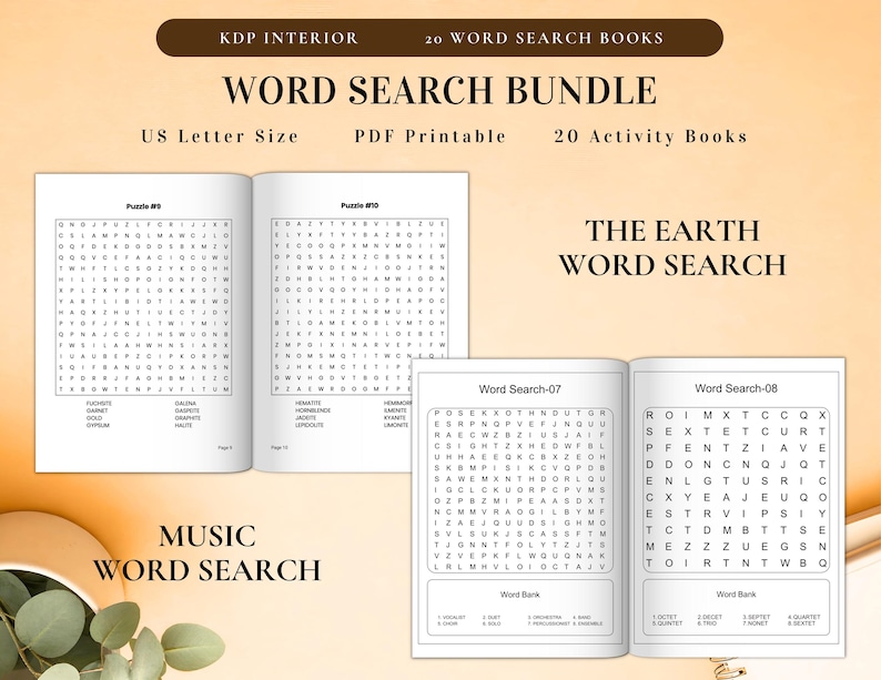 Word Search 2000+ Pages Bundle Printable Puzzle Game with Solution for Kids, Adult, Seasons, Christmas, Halloween, Thanksgiving Holidays PDF image 4