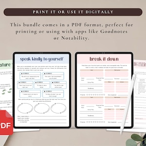5 Burnout Recovery Bundle for Personal Use | PDF Printable and Digital Use | Stress Relief Worksheets | Mental Burnout | Overwhelm Detox image 7