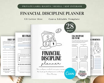 PLR Financial Discipline Planner for Commercial Use, Printable and Editable Template | Money Habits Planner