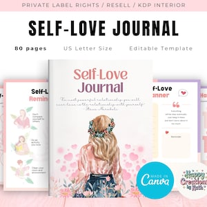 PLR / Resell Self-Love Journal for Commercial Use, Printable and Editable Template, Self Care Journal, Self-Love Planner, Self-Love Workbook