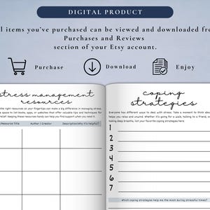 PLR Stress Management Journal for Commercial Use, Printable and Editable Template, Emotional Regulation, Stress-Relief