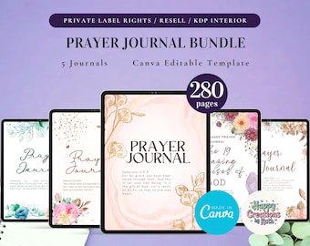 PLR/Resell Prayer Journal Bundle for Commercial Use Printable and Editable Journal, Bible Journal, Christian Journal, Faith Journal Bundle