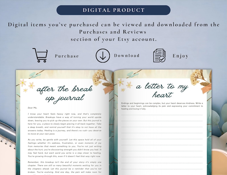 PLR After the Break Up Journal for Commercial Use, Printable and Editable Template, Healing Journal, Break Up Worksheet image 4