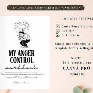 PLR Mein Arbeitsbuch zur Anagerkontrolle für kommerzielle Nutzung, druckbare und in Canva bearbeitbare Vorlage, Arbeitsbuch zum Anger-management, Wuttherapie Bild 2