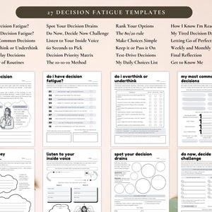 PLR Decision Fatigue Workbook for Commercial Use, Printable and Editable Template, Daily Decision Log, Decision-Making Planner image 3