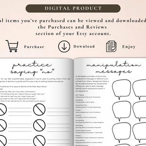 PLR Stop People-Pleasing Workbook for Commercial Use, Printable and Editable Template, Set Boundaries, Personal Growth Workbook image 4