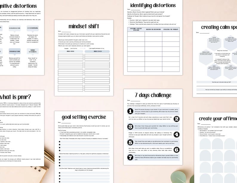 PLR Stop Overthinking Workbook, Printable and Editable Template, Commercial Use, Mindfulness Journal, Self-Care Journal, Anxiety image 7