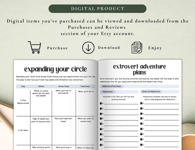 PLR Extrovert Life Planner for Commercial Use, Printable and Canva Editable Template, Social Skills Guide image 4