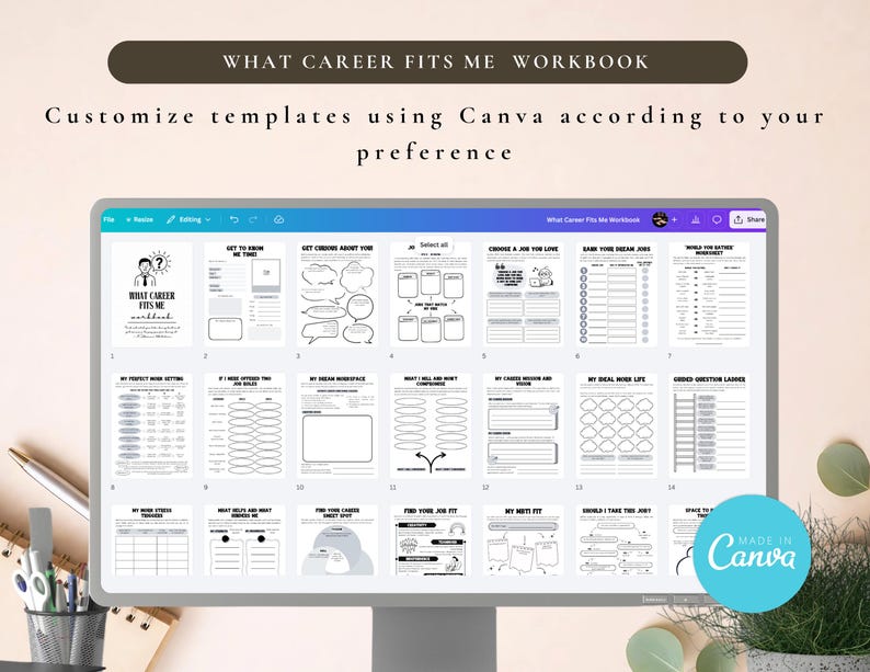 PLR What Career Fits Me Workbook for Commercial Use, Printable and Editable Template, Career Self-Assessment, Job that Fits Me image 6
