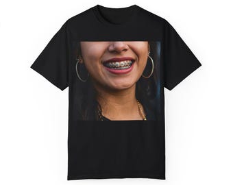 Smile Bright Garment-Dyed T-Shirt, Fun Gift for Teens, Casual Style, Unique Graphic Tee, Perfect for Everyday Wear