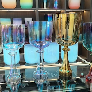 Alchemy Crystal Singing Bowl Chalice: Iridescent Sound Healing Grail